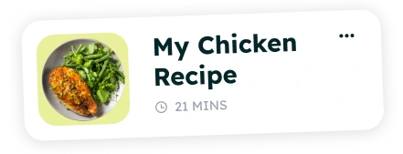 Recipe in a meal plan